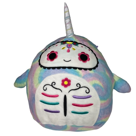 Squishmallow Igor The Narwhal TyeDye Embroidered Limited Edition Day of the Dead - Picture 2 of 16